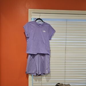 The North Face Lavender Tee and Shorts Set